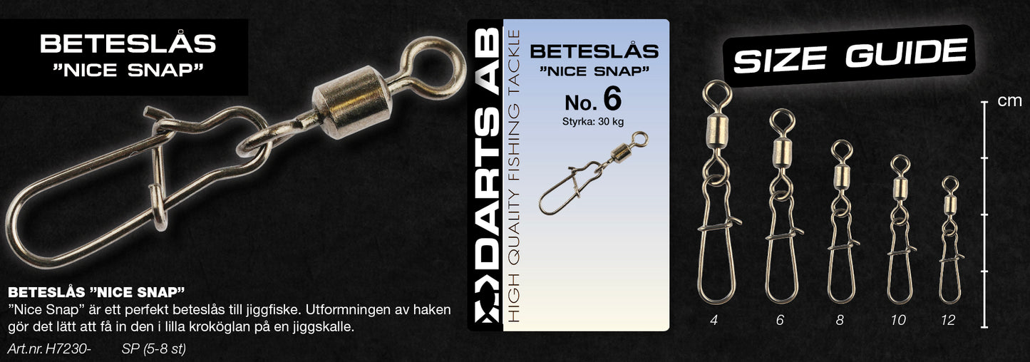 Bait lock "Nice Snap" no8 7-pack