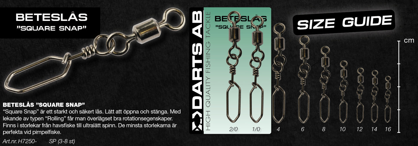 Bait lock "Square Snap" no4 5-pack