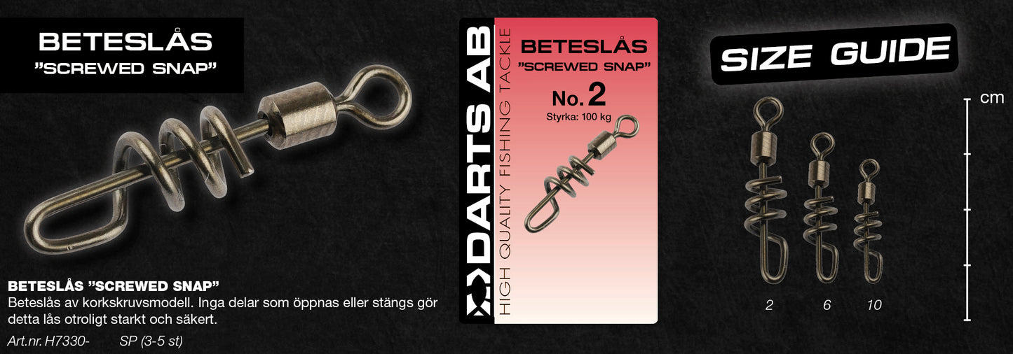 Bait lock "Screwed Snap" no6 4-pack